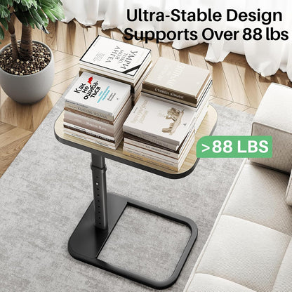 Adjustable Height TV Tray Table & C-Shaped Couch Snack Table