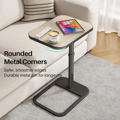 Adjustable Height TV Tray Table & C-Shaped Couch Snack Table