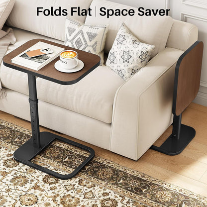 Adjustable Height TV Tray Table & C-Shaped Couch Snack Table