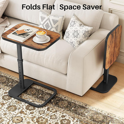 Adjustable Height TV Tray Table & C-Shaped Couch Snack Table
