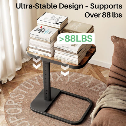 Adjustable Height TV Tray Table & C-Shaped Couch Snack Table